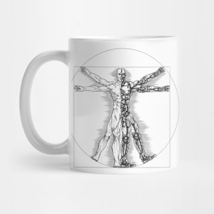 The Cybernetic Renaissance: The Vitruvian Cyborg Mug